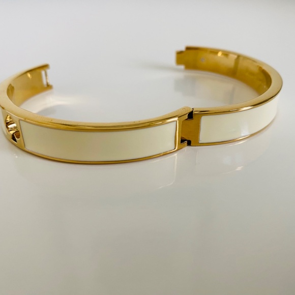 Kate Spade Hole Punch White Enamel Bangle - Picture 6 of 11